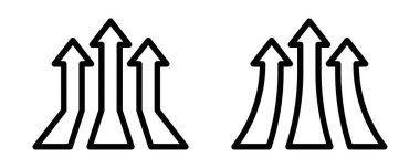 Yukarı bakan basit siyah oklar büyümeyi, ilerlemeyi ve başarıyı simgeliyor. İş ve finans kavramları için vektör illüstrasyon. Düzenlenebilir vuruş