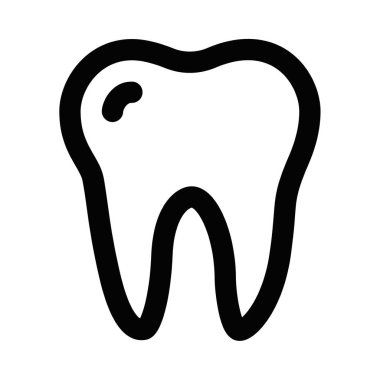 Basit bir diş çizgisi simgesi, diş bakımını, ağız sağlığını ve dişçiliği sembolize ediyor. Vektör çizimi. Düzenlenebilir vuruş