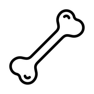 Bir kemik ikonu taslağı. Anatomiyi, hayvanları ya da iskelet sembolleri temsil eden vektör çizimi. Düzenlenebilir vuruş.