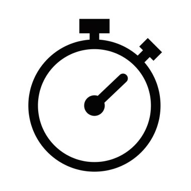 Minimalist vektör kronometre simgesi hız, zaman yönetimi ve dakikliği simgeliyor. Zamanla ilgili tasarımlar için ideal. Düzenlenebilir vuruş.