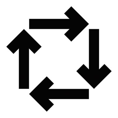 Basit bir vektör tarzında farklı yönleri gösteren dört ok. Navigasyon ya da hareket konsepti için mükemmel. Düzenlenebilir vuruş.