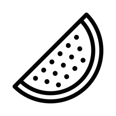 Bir karpuz dilimi ikonu vektör çizimi, yaz, meyve ve yiyecekle ilgili tasarımlar için idealdir. Düzenlenebilir vuruş.