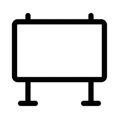 Reklam, pazarlama ve tanıtım temaları için uygun bir reklam panosu simgesinin vektör illüstrasyonu. Düzenlenebilir vuruş.