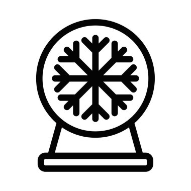 Kışı ve mevsimsel tatilleri sembolize eden bir kar tanesinin kürenin içindeki vektör çizimi.