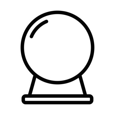 Basit bir ana hatlı vektör kristal küre ikonu mistisizmi, falcılığı ya da büyülü temaları sembolize ediyor. Düzenlenebilir vuruş.