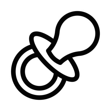 Bebek bakımını, ebeveynliği ya da aile temalarını sembolize eden, bebek ürünü tasarımları için ideal bir vektör emziği simgesi. Düzenlenebilir vuruş.