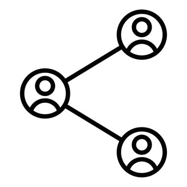 Bağlı kullanıcıları gösteren, sosyal ağ, iletişim ya da topluluk bağlantılarını temsil eden vektör simgesi. Düzenlenebilir vuruş