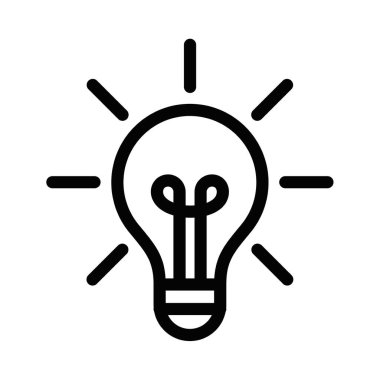 Fikirleri, yaratıcılığı ya da yenilik kavramlarını temsil eden bir ampulün vektör çizimi. Düzenlenebilir vuruş