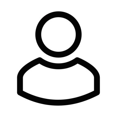 Basit bir kullanıcı simgesinin vektör illüstrasyonu, kişiyi, profili veya hesap kavramlarını temsil ediyor. Düzenlenebilir vuruş