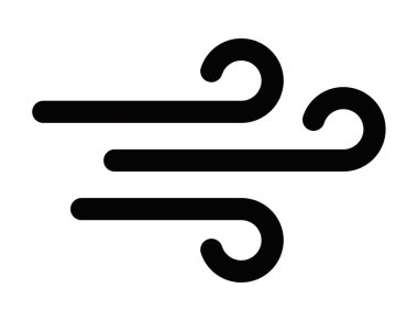 Bir rüzgar veya esinti ikonunun vektör çizimi, havayı, havayı ya da akışı simgeliyor. Düzenlenebilir vuruş.