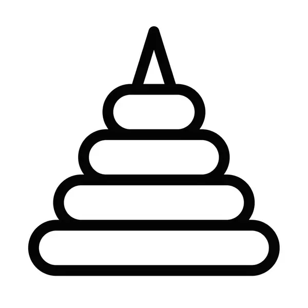 Minimalist oyuncak piramit ikon vektör çizimi. Çocuk ürünleri ve eğitim malzemeleri için mükemmel. Düzenlenebilir vuruş