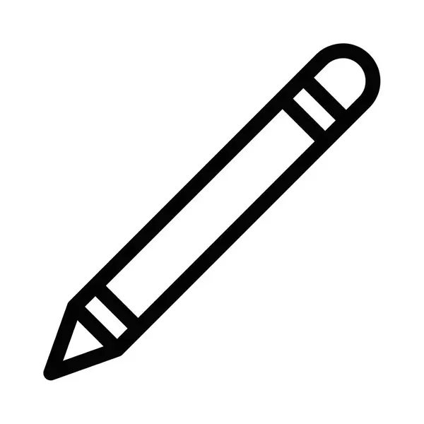 Bir kalem simgesinin vektör illüstrasyonu. Yazı, çizim ve yaratıcı kavramları temsil etmek için ideal. Düzenlenebilir vuruş
