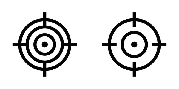 İki hedef simgenin vektör çizimi. Spor ve iş ile ilgili tasarımlarda hassasiyet, hedef ve hedef belirlemek için mükemmel. Düzenlenebilir vuruş