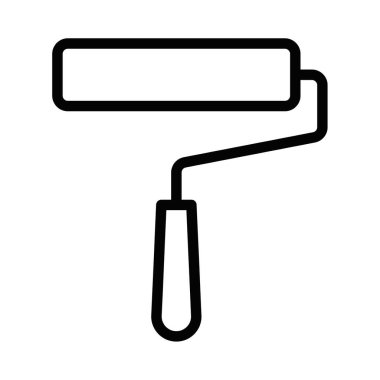 Bir boya silindiri ikonunun vektör çizimi, ev yenileme, boya ve DIY projelerini temsil ediyor. Düzenlenebilir vuruş