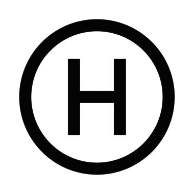 Helikopter pisti sembolünün basit vektör simgesi. Genellikle havacılık, acil durum hizmetleri ve navigasyon sistemlerinde kullanılır. Düzenlenebilir vuruş