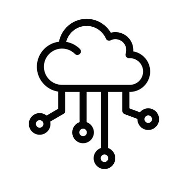 Veri entegrasyonunu, bulut hesaplamasını ve ağ teknolojisini temsil eden devreleri olan bir bulut bağlantı simgesi. Düzenlenebilir vuruş