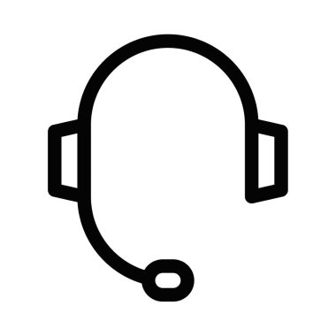 Minimalist kulaklık simgesi, müşteri hizmetlerini sembolize ediyor, dijital ya da teknolojik tasarımlarda iletişimi ya da desteği. Düzenlenebilir vuruş