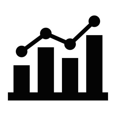 Büyümeyi, başarıyı veya finansal performansı temsil eden yükselen bir eğilim çizgisi olan bir bar tablosunun minimalist çizgi simgesi. Düzenlenebilir vuruş