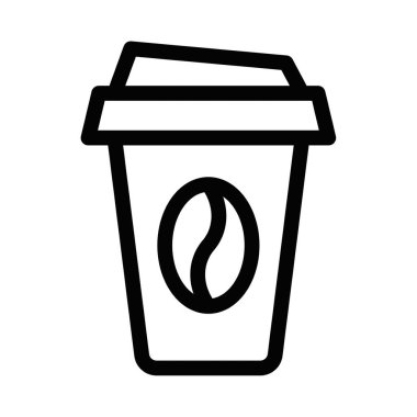 Kahve çekirdeği sembollü bir kahve fincanının minimalist çizgi simgesi. Kafeler, kahve dükkanları veya içecekler için idealdir. Düzenlenebilir vuruş
