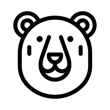 Ayı suratının minimalist tarzda vektör simgesi, hayvanlarla ilgili projeler, logolar ya da vahşi yaşam temaları için mükemmel. Düzenlenebilir vuruş.