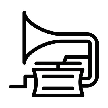 Gramofonun minimalist vektör simgesi, klasik, müzik veya retro-temalı projeler için idealdir. Düzenlenebilir vuruş.