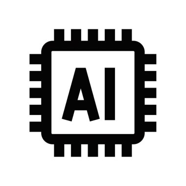 Yapay zeka, teknoloji veya makine ile ilgili tasarımlar için mükemmel bir yapay zeka simgesi. Düzenlenebilir vuruş.