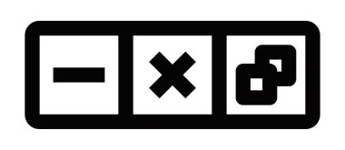 Minimalist vektör simgeleri, genellikle pencere ve uygulama arayüzlerinde kullanılan düğmeleri küçültür, kapatır ve büyütür. Düzenlenebilir vuruş.