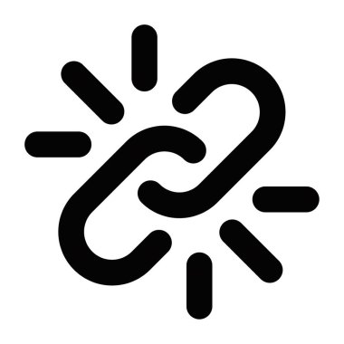 Bağlantı sembolünün basit vektör simgesi, dijital ortamda bağlantıyı, ilişkileri veya hiper bağlantıları temsil eder. Dayanıklı sembol. Düzenlenebilir vuruş.