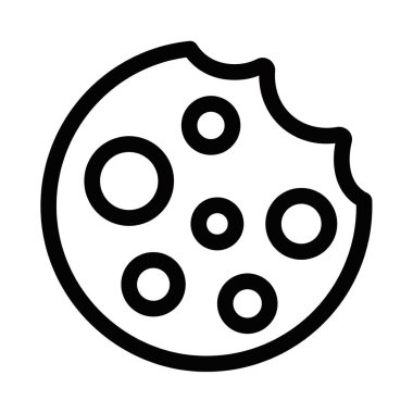 Kurabiyenin temiz vektör simgesi. Yemek, tatlı ya da fırın teması için uygun. Düzenlenebilir vuruş.