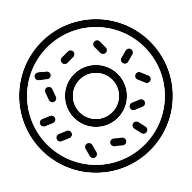 Çöreğin minimalist vektör simgesi. Pastane, tatlı ya da kafeterya temalı yiyeceklerle ilgili tasarımlar için mükemmel. Düzenlenebilir vuruş.