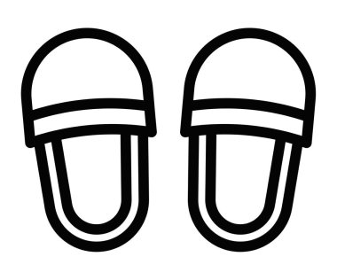 Terliklerin vektör simgesi, ayakkabı, ev ve konforla ilgili temalar ve tasarımlar için mükemmel. Düzenlenebilir vuruş.