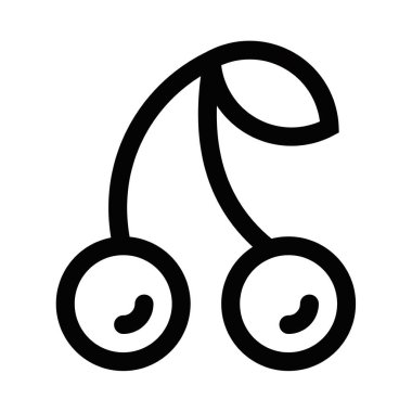 Kirazların iki dairesi ve bir gövdesi olan basit bir vektör simgesi. Yemek ve doğa temaları için mükemmel. Düzenlenebilir vuruş.