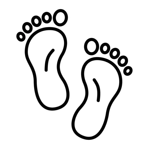 Siyah çizgili iki ayak izi ikonu. Yürümeyi, adımları ya da ayak izini temsil eden vektör çizimi. Düzenlenebilir vuruş