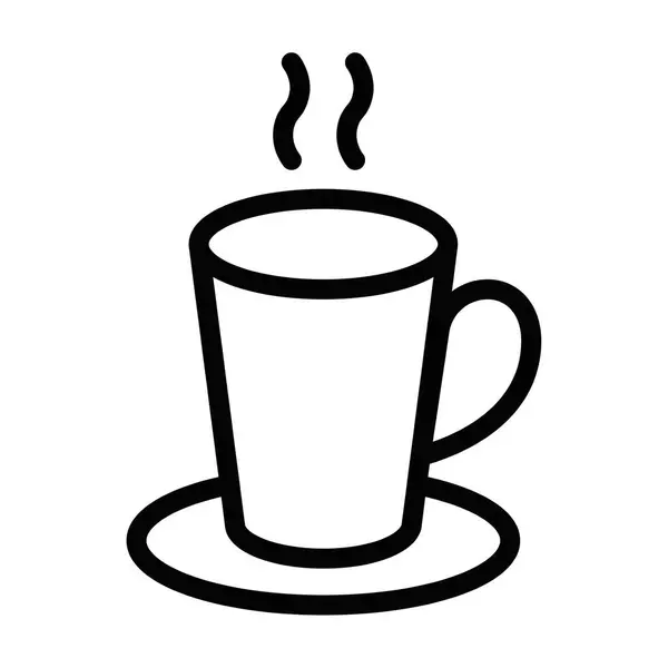 Dumanı tüten kahve bardağı vektör ikonu. Düzenlenebilir vuruş.