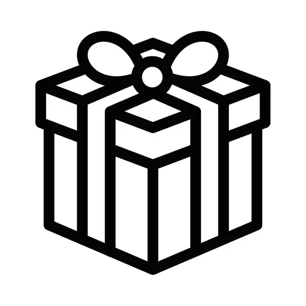 Noel hediye kutusunun minimalist çizimi. Kurdeleli. Tatil dekorasyonu ya da hediye amaçlı tasarımlar için mükemmel. Düzenlenebilir vuruş.