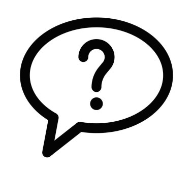 Soru işareti olan bir konuşma balonunun vektör simgesi. Soruları, soruları ya da müşteri yardımlarını temsil ediyor. Düzenlenebilir vuruş.