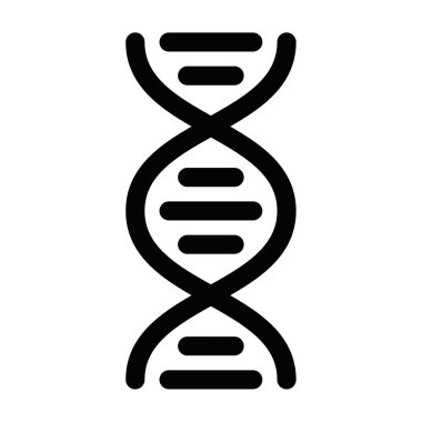Minimalist DNA sarmal ikonu, genetik, bilim ve araştırmayı temsil ediyor. Vektör çizimi. Düzenlenebilir vuruş.