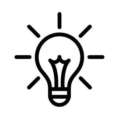 Ana hatlarda bir fikri sembolize eden ampul simgesi. Düzenlenebilir vuruş.