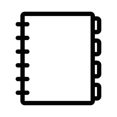 Boş bir spiral defterin basit bir taslak simgesi. Düzenlenebilir vuruş.