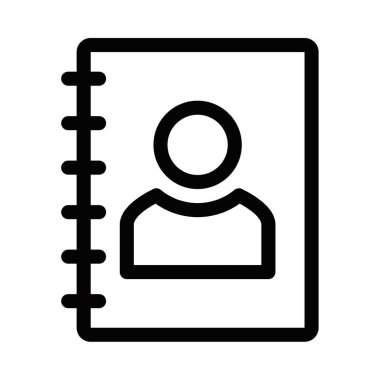 Kullanıcı simgesi olan bir iletişim kitabının ana simgesi. Düzenlenebilir vuruş.