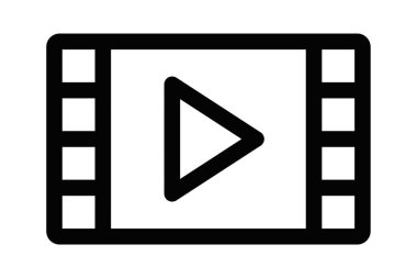 Bir video oynatıcının ana simgesi, medya oynatıcısını sembolize ediyor. Düzenlenebilir vuruş.