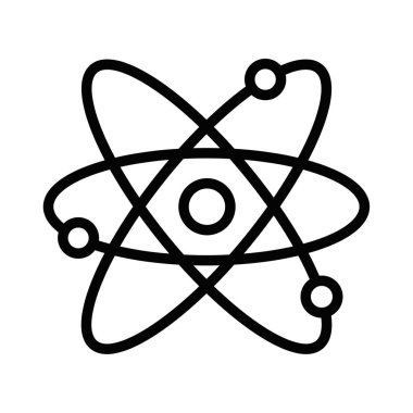 Bir atom sembolünün ana simgesi, bilimi temsil ediyor. Düzenlenebilir vuruş.