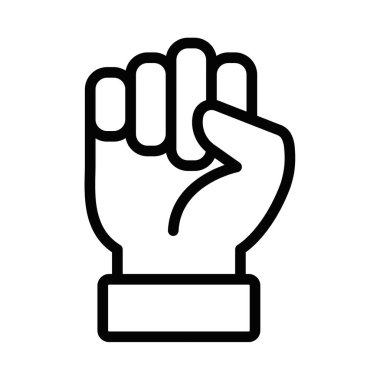 Minimalist sıkılmış yumruk vektör simgesi. Düzenlenebilir vuruş.