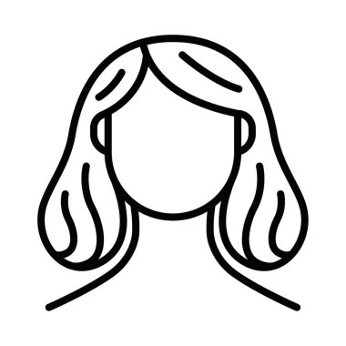 Minimalist kadın avatar çizimi vektör çizimi. Düzenlenebilir vuruş.