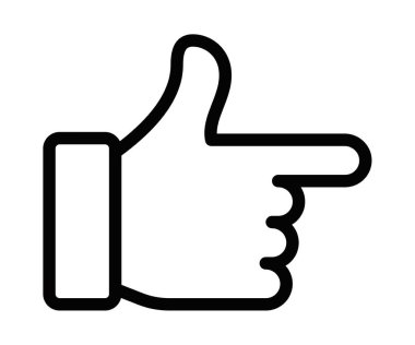 Parmakla işaret edilen vektör simgesi. Düzenlenebilir vuruş.