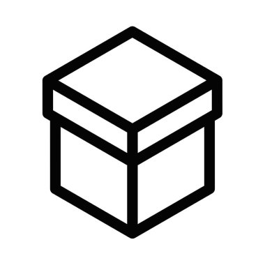 Depolamayı ya da ambalajı simgeleyen en küçük kutu simgesi. Düzenlenebilir vuruş.