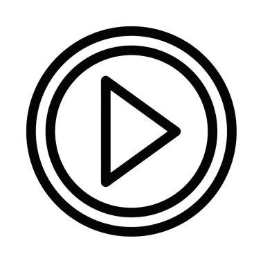 Medya ve yayın için dairesel çalma düğmesi simgesi. Düzenlenebilir vuruş.