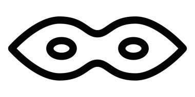 Göz maskesi simgesi ana hatlarıyla. Düzenlenebilir vuruş.