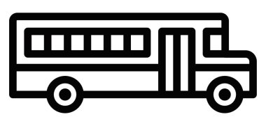 Okul otobüsünün taslak simgesi. Düzenlenebilir vuruş.