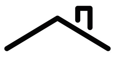 Ev çatısı vektör simgesi taslak biçiminde. Düzenlenebilir vuruş.